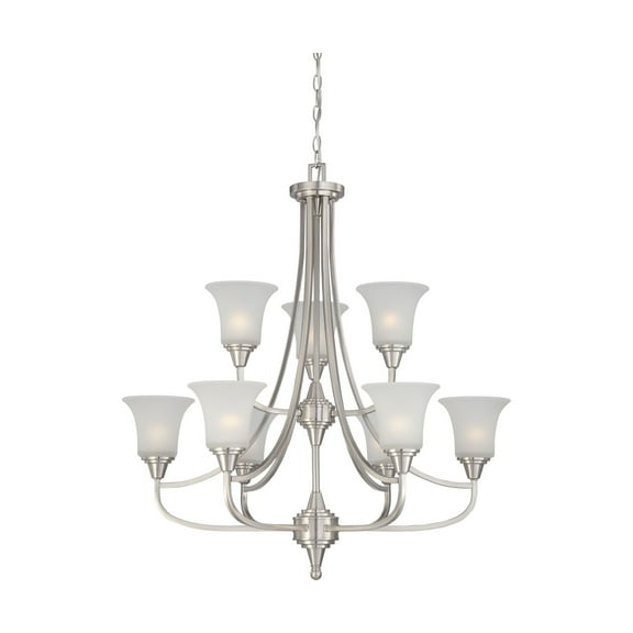 60/4149 Nuvo Lighting Surrey-Nine Light 2-Tier Chandelier-32 Inches Wide by 35 Inches High     -Traditional Installation