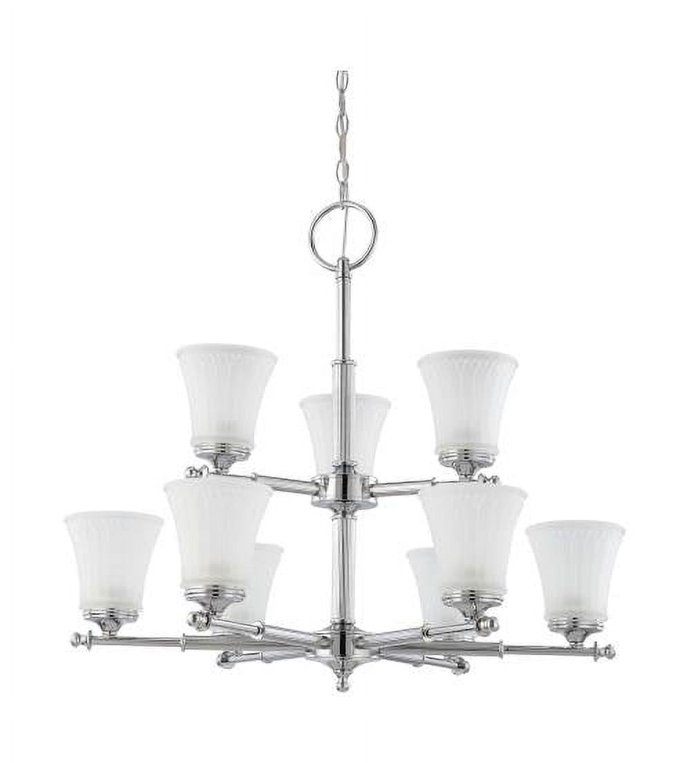 Elegant Teller 9-Light 2-Tier Polished Chrome Chandelier, 30" Wide
