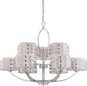 Harlow Polished Nickel 9-Light Traditional Chandelier - 38" Wide