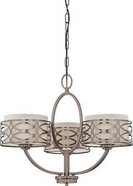 Nuvo Lighting 60/188 Three Light Chandelier - Textured White & Alabaster Glass, Traditional Style