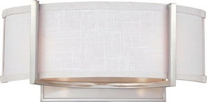 Gemini Brushed Nickel 2-Light Wall Sconce with Curved Shade