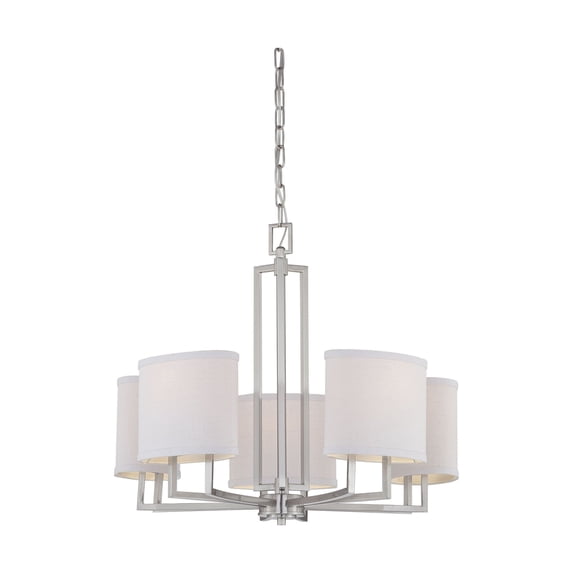 60/4755 Nuvo Lighting Gemini-Five Light Chandelier-25 Inches Wide by 21.25 Inches High -Traditional Installation