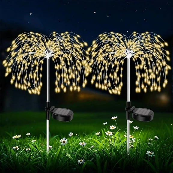 60-480LED Solar Power Pathway Lights Firework Decor Street Lawn Solar Lights for Outdoor Garden Yard yulong  shop solar firework light