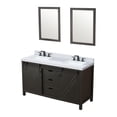 thumbnail image 1 of 60.5 in. Wide Brown Wood Bath Vanity | Ideal for Family Bathrooms | Enjoy Stain - Resistant Countertop and Free Mirrors, 1 of 3