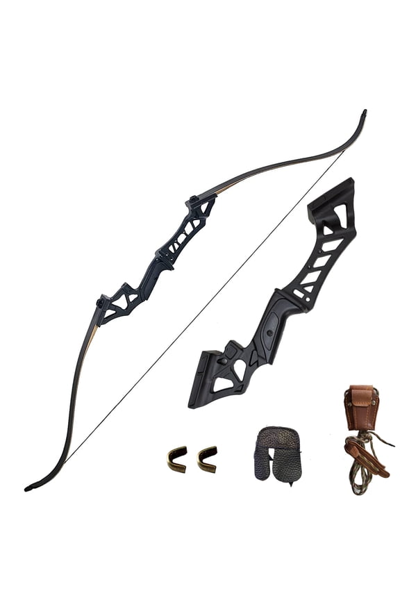 Black Metal Riser Right Handed Adult Recurve Bow