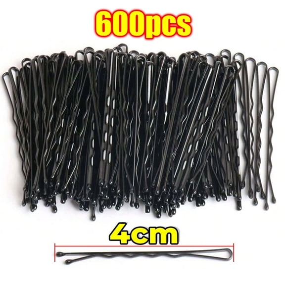 60/600pcs Black Straight Line Hair Clip U-shaped Needle Lady Hairpins Curly Wavy Grips Women Bobby Pins Styling Hair Accessories