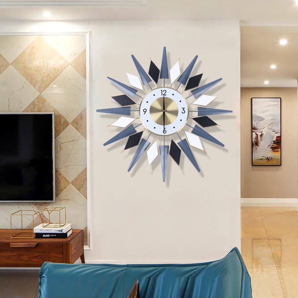 60*60cm Multicolor Wall Clock Iron&Aluminum Modern Decorative Wall Clock for Living Rooms Bedrooms Sitting Rooms