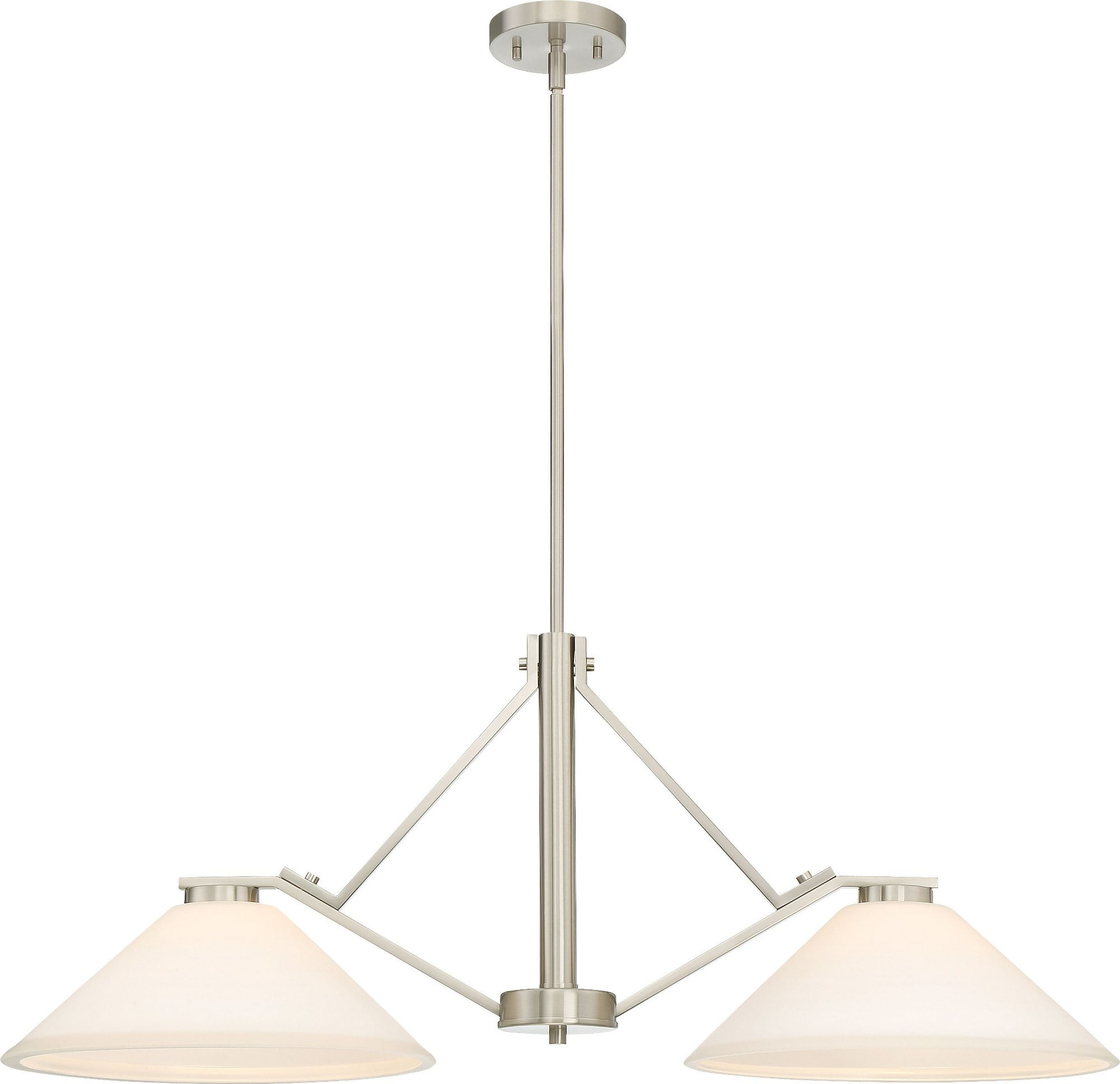 Brushed Nickel 36.5" Glass LED Island Pendant Light