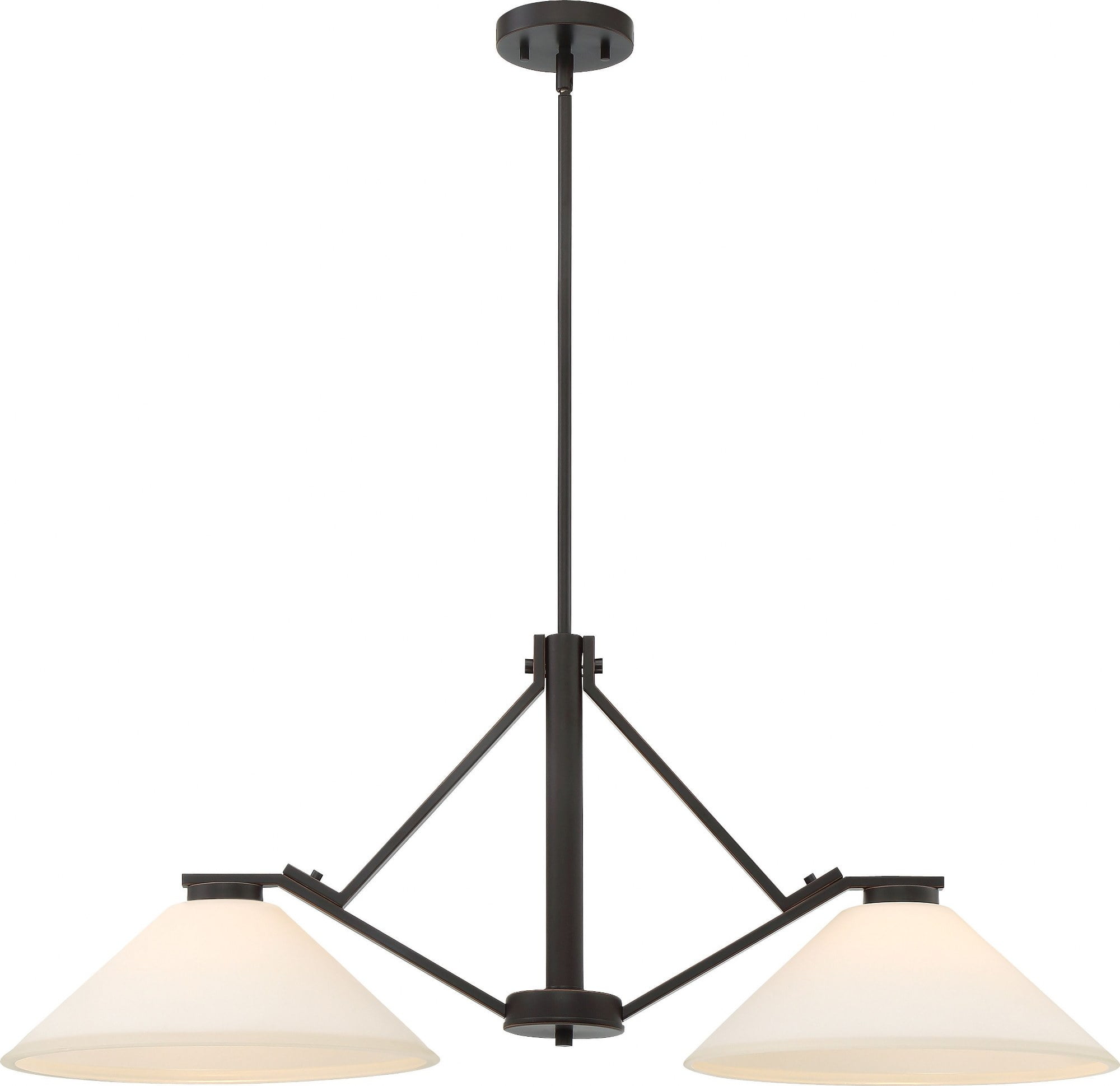 Nuvo 36.5" Brushed Nickel Glass LED Island Pendant Light