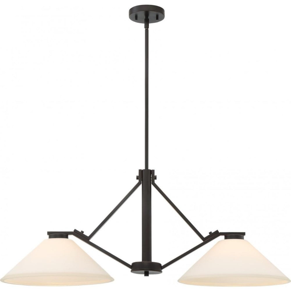 Nuvo 36.5" Brushed Nickel Glass LED Island Pendant Light