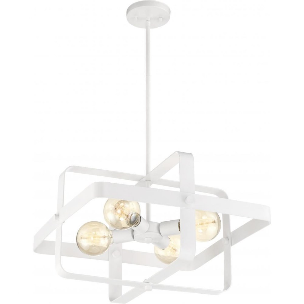 60/6722-Nuvo Lighting-Prana-4 Light Pendant-20 Inches Wide by 12 Inches High-White Finish - image 1 of 7