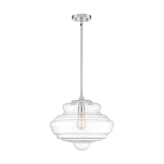 60/6769-Nuvo Lighting-Storrier-1 Light Pendant-15.75 Inches Wide by 13 Inches High-Polished Nickel Finish