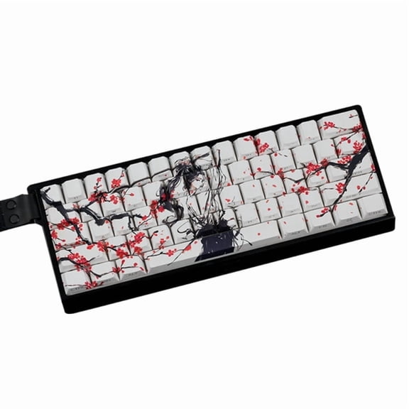 60% 68% ANSI ISOs Layout PBT Original Profile Keycaps With Plum Blossom For 61/64/68 Mechanical Keyboards