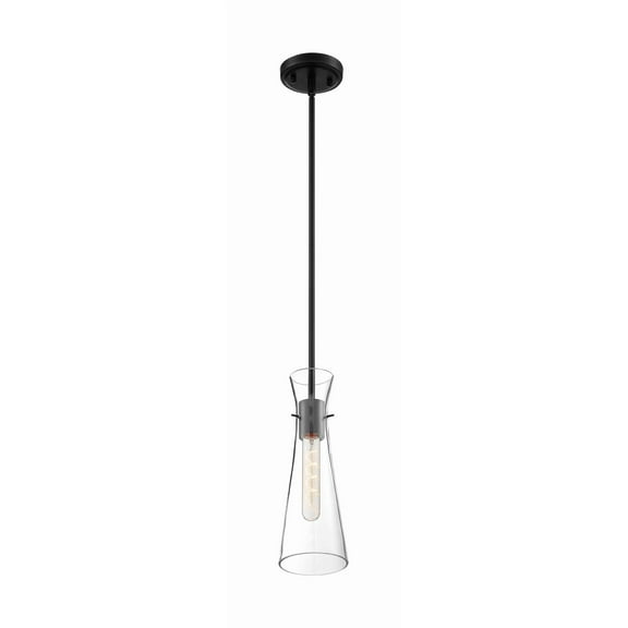 60/6878-Nuvo Lighting-Bahari-1 Light Mini Pendant in Traditional Style-4 Inches Wide by 14 Inches High-Black Finish