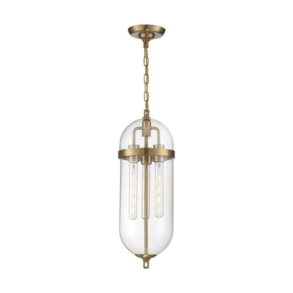60/6913-Nuvo Lighting-Aurora-3 Light Pendant-8 Inches Wide by 23 Inches High-Vintage Brass Finish    -Traditional Installation