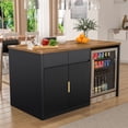 thumbnail image 1 of 60.7"W Large Kitchen Island with Fridge Space, Modern Kitchen Bar Island Table, 1 of 9