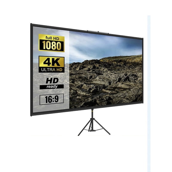 60 70 80 90 100 110 Inch Tripod Projector Screen W/ Stand 16:9 4K HD Portable Home Cinema For Indoor &amp; Outdoor Projection ,Wide Application