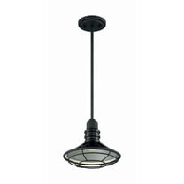 60/7033-Nuvo Lighting-Bellcap-1 Light Small Pendant in Nautical/Coastal Style-9.75 Inches Wide by 8.13 Inches High-Gloss Black/Silver Finish