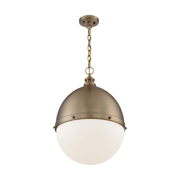 60/7049-Nuvo Lighting-Ronan-1 Light Large Pendant in Vintage Style-17.5 Inches Wide by 24.63 Inches High-Burnished Brass Finish    -Traditional