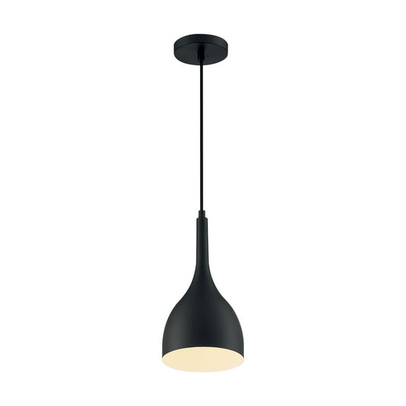 60/7086-Nuvo Lighting-Bellcap-1 Light Small Pendant in Nautical/Coastal Style-9.75 Inches Wide by 8.13 Inches High-Matte Black Finish    -Traditional