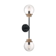 Nuvo Lighting - Axis - 2 Light Wall Sconce-Matte Black/Brass Finish