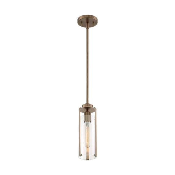 60/7150-Nuvo Lighting-Marina-1 Light Mini Pendant in Modern/Contemporary Style-4.75 Inches Wide by 13.25 Inches High-Burnished Brass Finish
