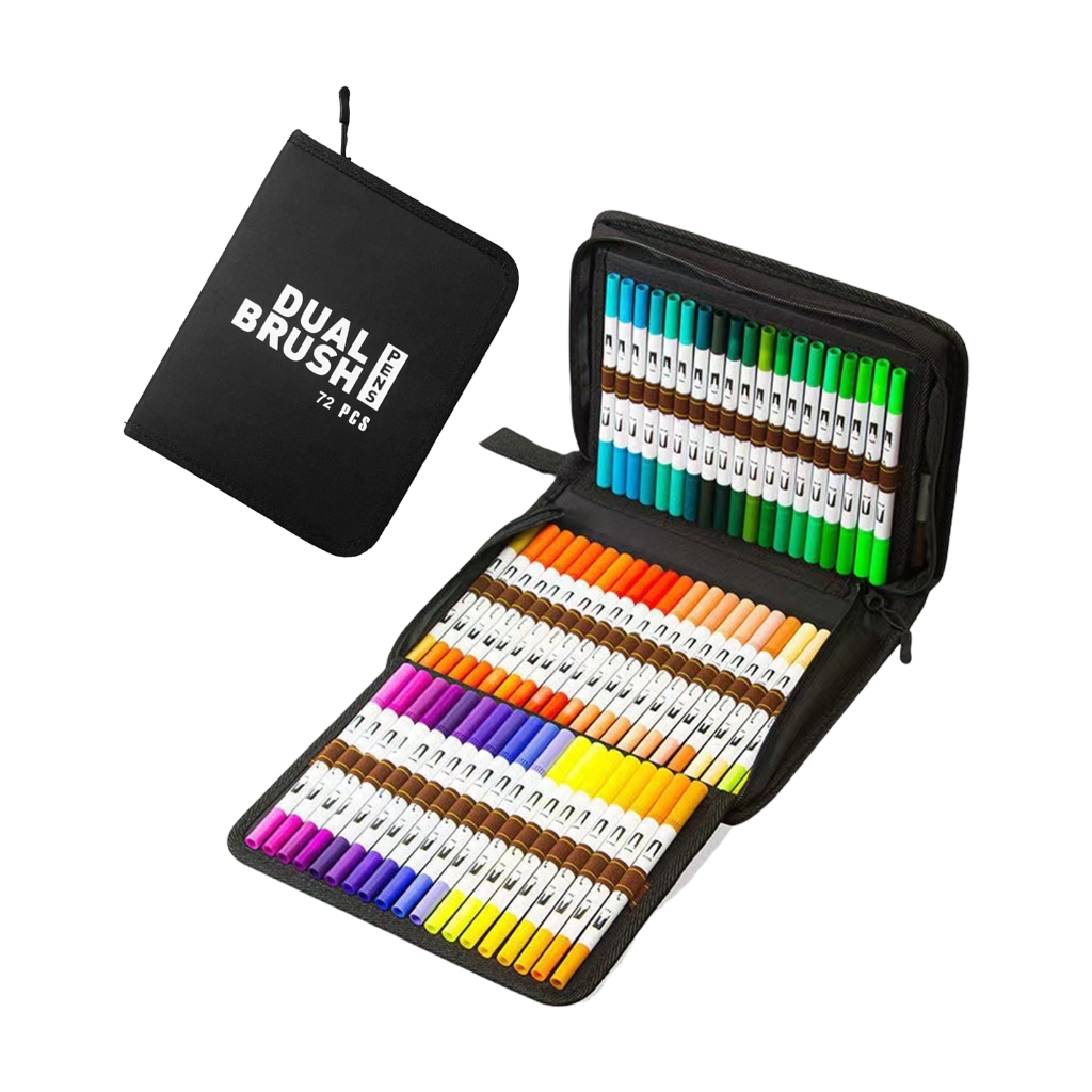 60/72/80/100 Color Acrylic Pen Acrylic Marker Drawing Pen Double Tip Brush Pen for Rock Painting Glass