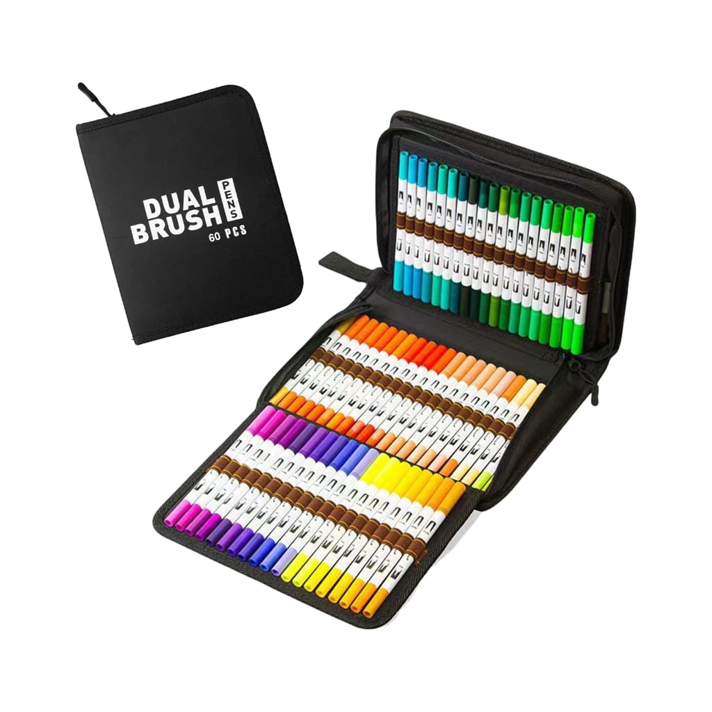 60/72/80/100 Color Acrylic Pen Acrylic Paint Markers Double Tip Brush Pen Acrylic Markers Craft Supplies for Drawing