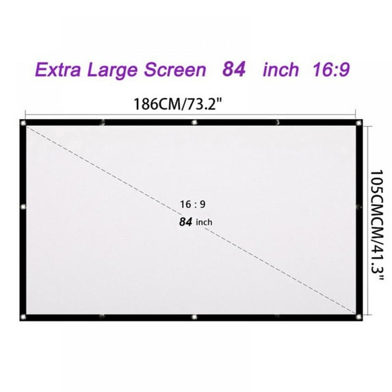 60" 72" 84" 100" 120" 150" 16:9 Portable Projector Screen Foldable Home Theater Outdoor Wall Projector Screen Projection
