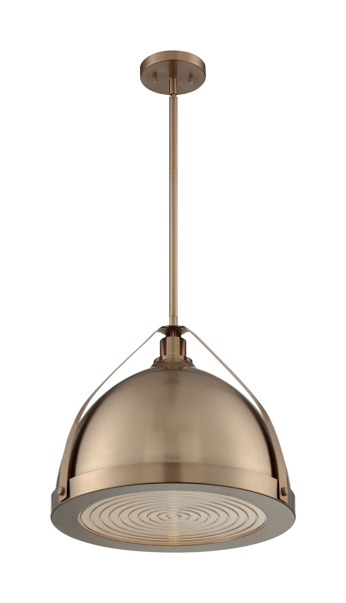 Barbett Large Dome Pendant Light in Burnished Brass