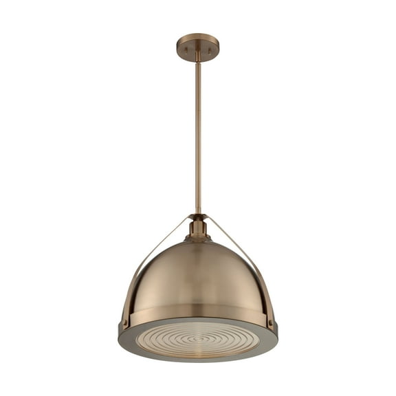 60/7203-Nuvo Lighting-Barbett-1 Light Large Pendant in Industrial Style-17.63 Inches Wide by 15.38 Inches High-Burnished Brass Finish