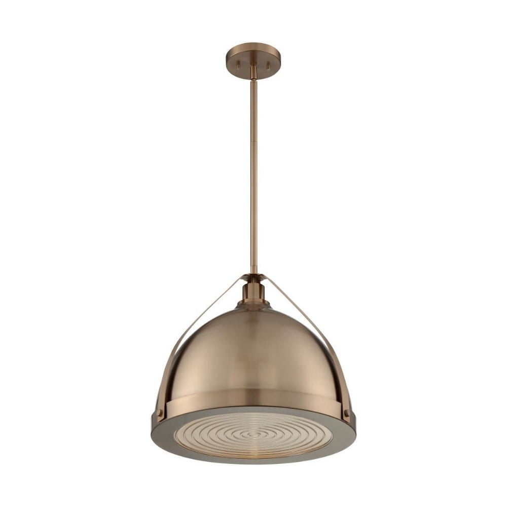 Barbett Large Dome Pendant Light in Burnished Brass