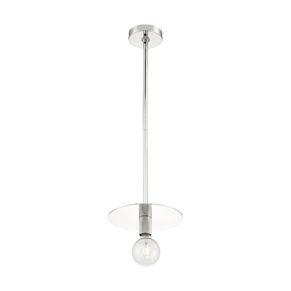 60/7252-Nuvo Lighting-Barbett-1 Light Medium Pendant in Traditional Style-10 Inches Wide by 3.5 Inches High-Polished Nickel Finish