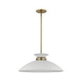 thumbnail image 1 of Nuvo Lighting Perkins 1 Light Medium Pendant Matte White with Burnished Brass, 1 of 5