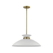 Nuvo Lighting Perkins 1 Light Medium Pendant Matte White with Burnished Brass