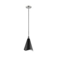 thumbnail image 1 of 60/7472-Nuvo Lighting-Tango - 1 Light Small Pendant In Mid-Century Modern Style-16 Inches Tall and 7.88 Inches Wide-Matte Black/Polished nickel Finish, 1 of 4