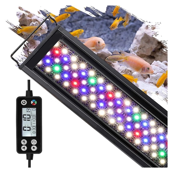 60/75/90cm WRGB Aquarium Light With Timer Waterproof Fish Tank LED Light Underwater Lamp Aquariums Decor Lighting Planted Lights ,Easy to Install