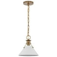 thumbnail image 1 of Nuvo Lighting Outpost 1 Light Small Pendant Matte White with Burnished Brass, 1 of 6