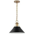 thumbnail image 1 of Nuvo Lighting Outpost 1 Light Medium Pendant Matte Black with Burnished Brass, 1 of 6