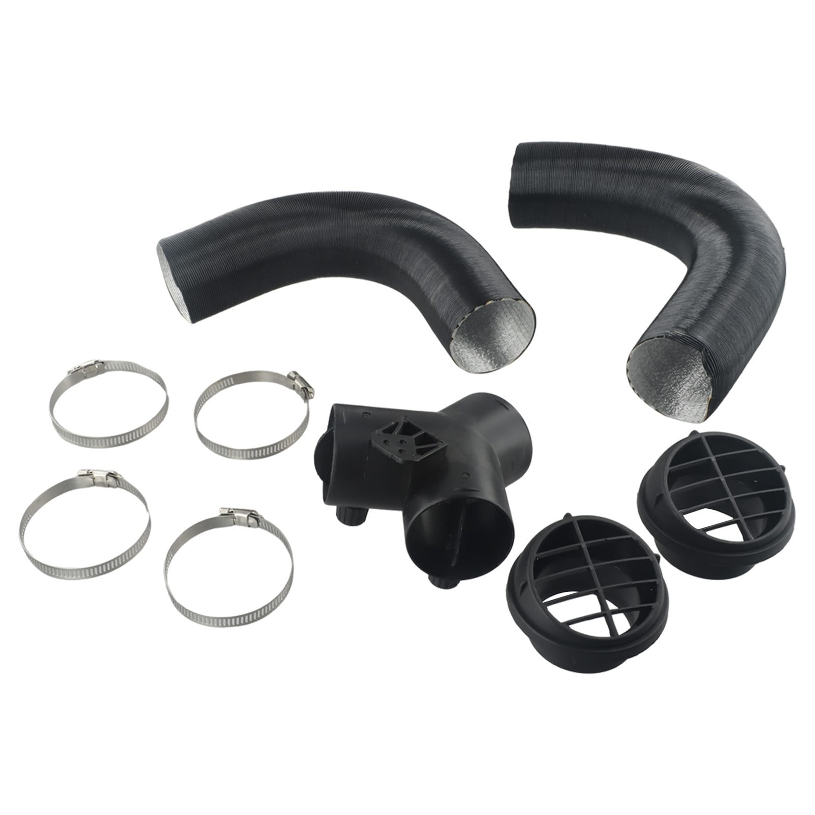 60/75Mm Pipe Ducting Y Piece + Warm Air Outlet Vent & Hose Clip For Webasto Eberspacher Diesel Heater Duct Connector Y Branch Fangkenuo