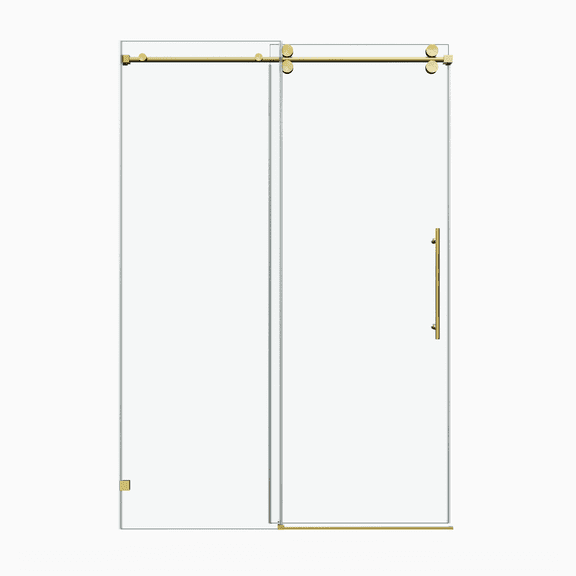 60*76"Fixed & Sliding Shower Door, Round Tube Hardware, Clear Glass Shower Door, 3/8 (10mm) SGCC Tempered Glass, Stainless Steel