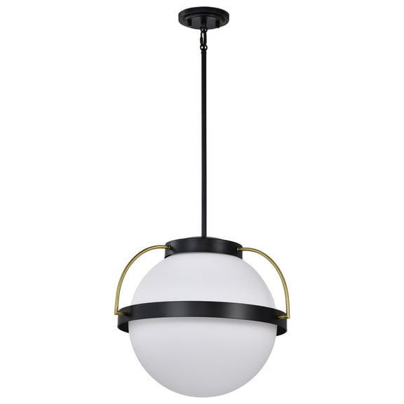 60/7774-Nuvo Lighting-Lakeshore - 1 Light Medium Pendant-11.63 Inches Tall and 13 Inches Wide-Matte Black Finish    -Traditional Installation