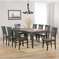 thumbnail image 1 of 60-78 in. Dakota Solid Wood Rectangular Expandable Butterfly Leaf Dining Table Set with 8 Slat Back Chairs, Distressed Brown & Ash Gray, 1 of 1