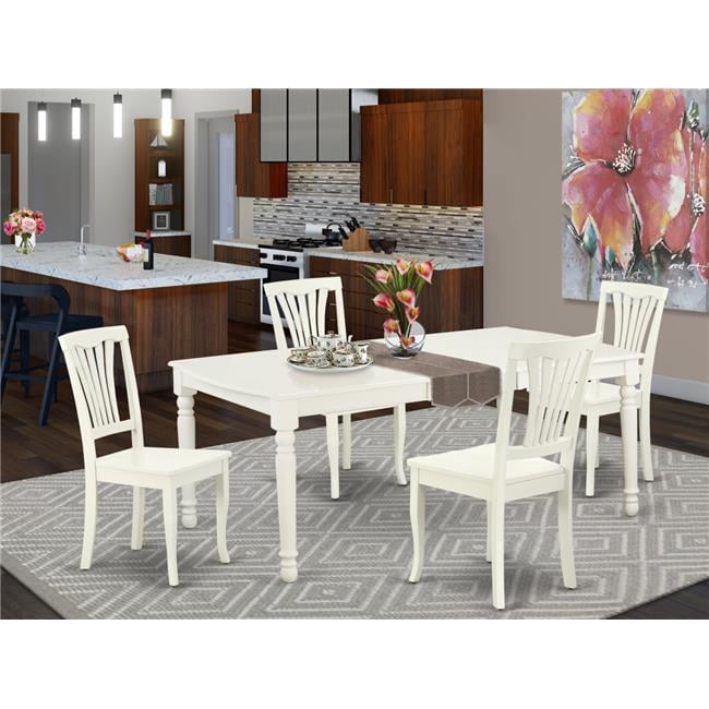 60-78 in. Dover Rectangular Table with 18 in. Leaf & 4 Vertical Slatted ...