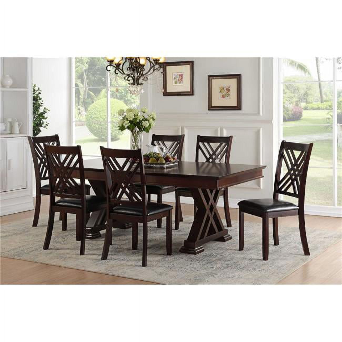 Espresso Poplar Extendable Rectangular Dining Table 42"x60"