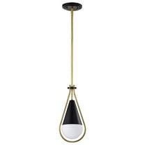 60/7903-Nuvo Lighting-Admiral - 1 Light Pendant In Contemporary Style-21.5 Inches Tall and 10 Inches Wide-Matte Black/Natural Brass Finish
