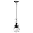 thumbnail image 1 of Nuvo Lighting Admiral 1 Light Pendant - 6 Inches - Matte Black and Brushed Nickel Finish - White Opal Glass, 1 of 14