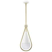 60/7923-Nuvo Lighting-Admiral - 1 Light Pendant In Contemporary Style-21.5 Inches Tall and 10 Inches Wide-Matte White/Natural Brass Finish