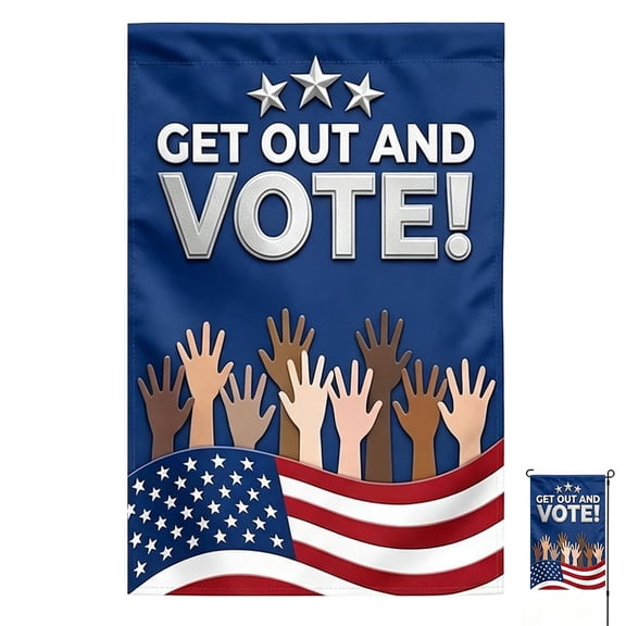 60*90CM Vote Election Garden Flag, Vote Your Voice Matters Exercise Your Right Garden Flag, Double Sided Decorative Yard Flag Banner For Outdoor Festival For Voting Day - Color B