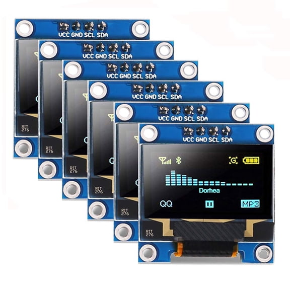 60.96 display module 1286412864 pixels yellow blue 1306 driver board 2 serial 0.96 inch chip 4 pin self-luminous display board, compatible with Raspberry Pi